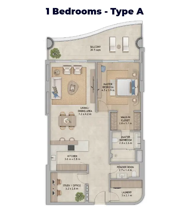 1 BR - Type A